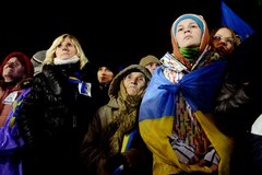 Protesty na placu Niepodległości w Kijowie