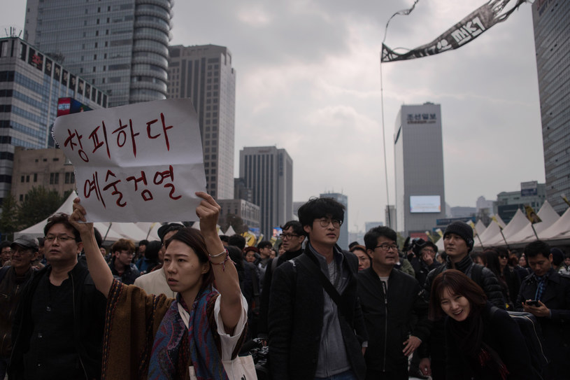 Protesty na ulicach Seulu /ED Jones /AFP