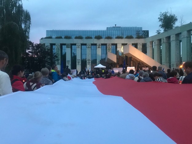 Protesty pod Sądem Najwyższym dotyczące nowelizacji ustaw o sądownictwie /Michał Dobrołowcz /Michał Dobrołowicz, RMF FM