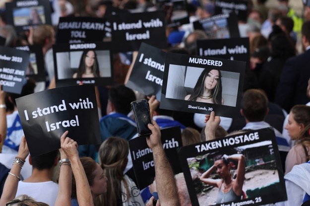 Protesty poparcia dla Izraela na ulicach Londynu /NEIL HALL /PAP/EPA