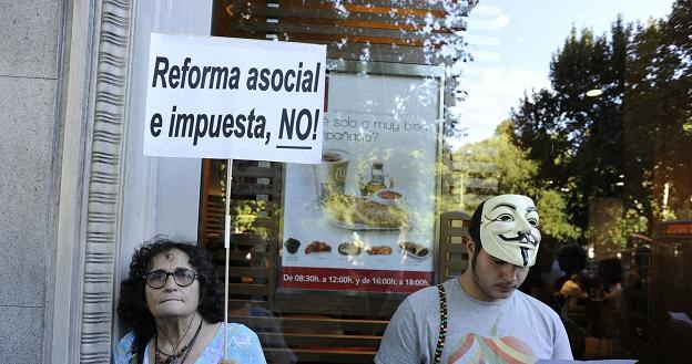 Protesty przeciw nowym podatkom zjednoczyły Europejczyków (na zdjęciu Hiszpanie) /AFP