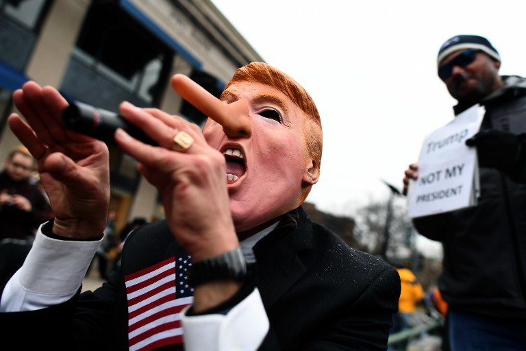 Protesty przed inauguracją Donalda Trumpa /AFP