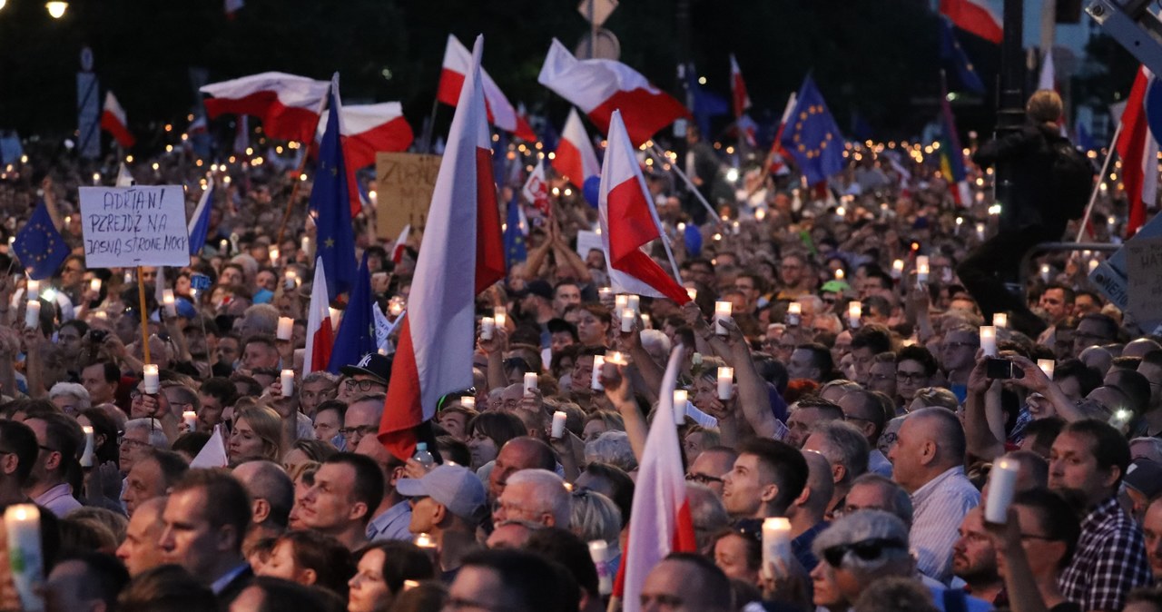 Protesty przed Pałacem Prezydenckim w Warszawie