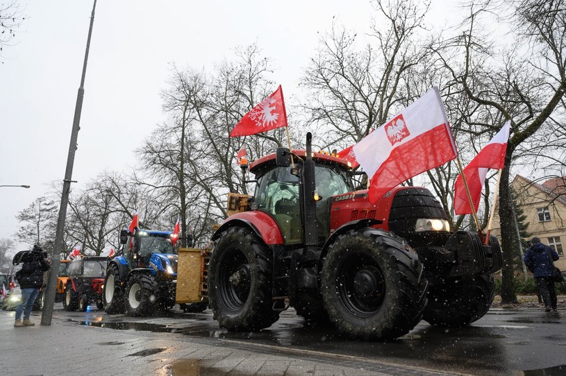 Protesty rolników na ulicach Poznania /Jakub Kaczmarczyk /PAP