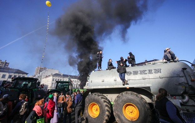 Protesty rolników w Belgii /OLIVIER MATTHYS    /PAP/EPA