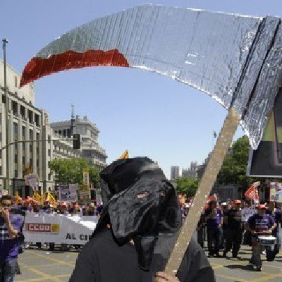 Protesty społeczne w Madrycie w 2009 roku /AFP