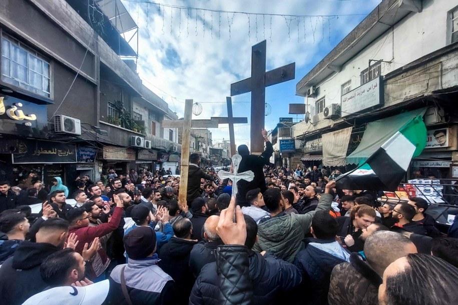 Protesty syryjskich chrześcijan w Damaszku /LOUAI BESHARA/AFP /East News