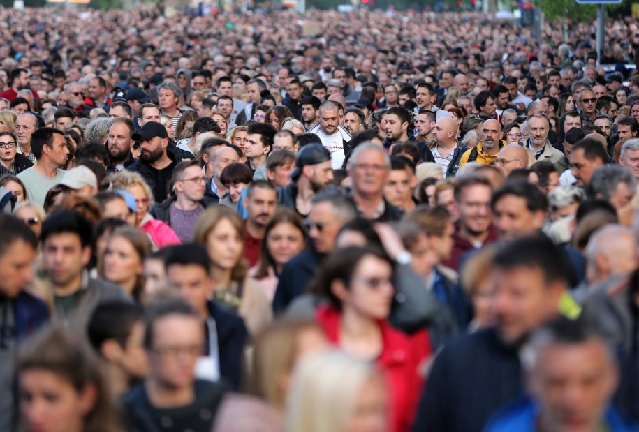 Protesty w Belgradzie /Andrej Cukić /PAP/EPA