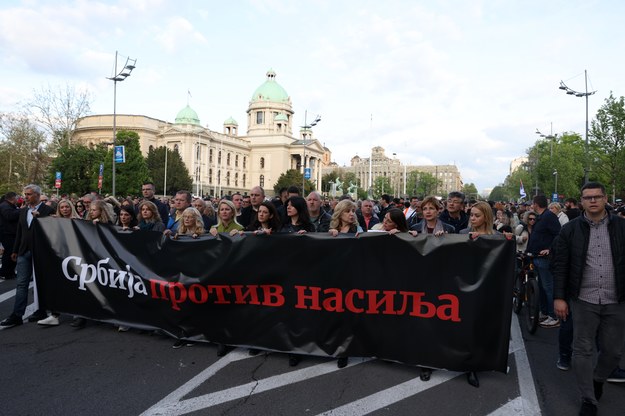 Protesty w Belgradzie /Andrej Cukić /PAP/EPA