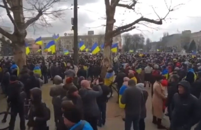 Protesty w Chersoniu /Twitter.com /materiał zewnętrzny