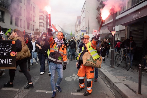 Protesty w Paryżu /Lafargue Raphael/ABACA /PAP/Abaca