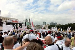 Protesty związkowców w Warszawie