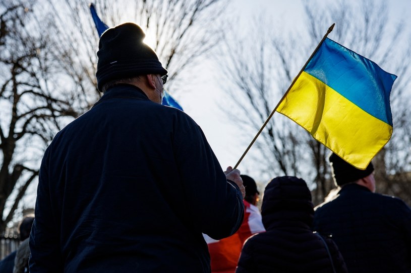 Proukraińska demonstracja przed Białym Domem w Waszyngtonie /Samuel Corum / GETTY IMAGES NORTH AMERICA / Getty Images via AFP /AFP
