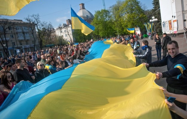 Proukraińska demonstracja w Mariupolu /ROMAN PILIPEY /PAP/EPA