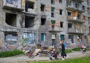 Proukraińska manifestacja w okupowanym Melitopolu. Demonstranci odśpiewali hymn