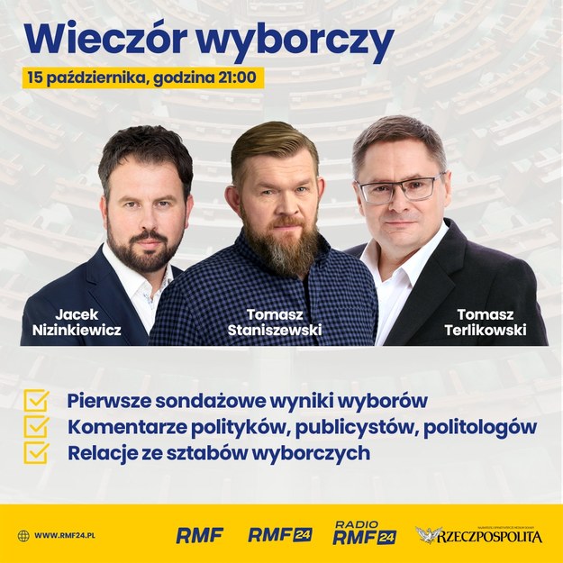 Prowadzący Wieczór Wyborczy w RMF FM, Radiu RMF24 i na RMF24.pl /RMF FM