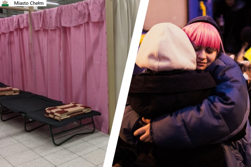 Prowizoryczne ścianki dają uchodźcom odrobinę prywatności /Bartek Wojtowicz/Facebook Miasto Chełm /Agencja FORUM
