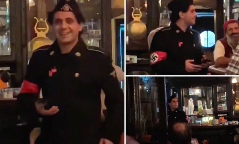 Przebrany w hitlerowski mundur z okazji Halloween mężczyzna wzbudził oburzenie nowojorczyków /mattxiv /Twitter