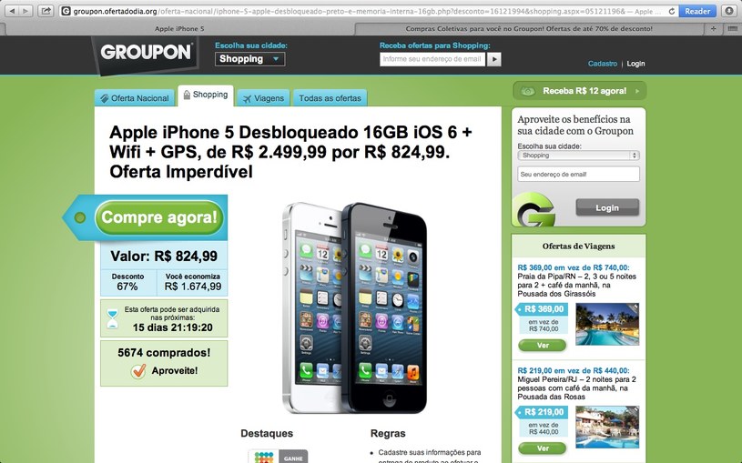 Przechwycona pułapka phishingowa kusiła internautów ofertą zakupu nowego iPhone za 825 brazylijskich reali, czyli nieco ponad 1200 zł /materiały prasowe