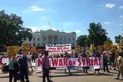 Przeciwnicy interwencji w Syrii protestują