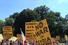 Przeciwnicy interwencji w Syrii protestują