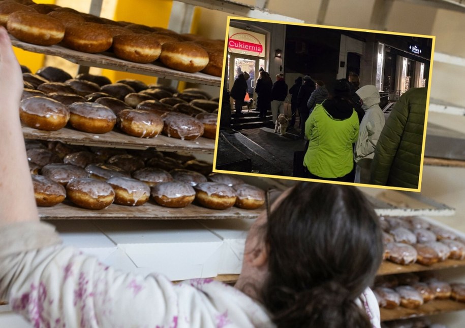 Przed cukierniami kolejki zaczęły ustawiać się już w nocy, fot. Nowa Huta w telefonie/Facebook /ANDRZEJ BANAS /East News