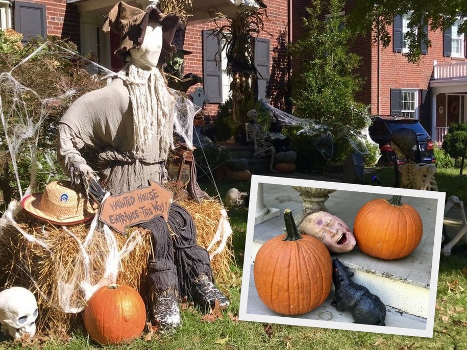 Przed domami Amerykanów pojawiły się makabryczne dekoracje /Paweł Żuchowski, RMF FM