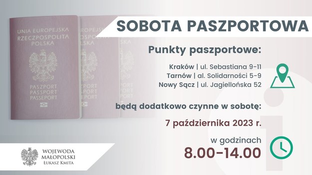 Przed nami kolejna "Sobota paszportowa" /Małopolski Urząd Wojewódzki /Materiały prasowe