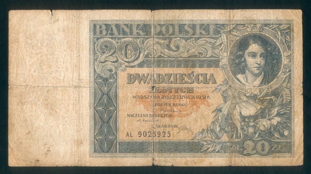 Przedwojenny polski banknot /Leszek Kasprzak /Agencja FORUM