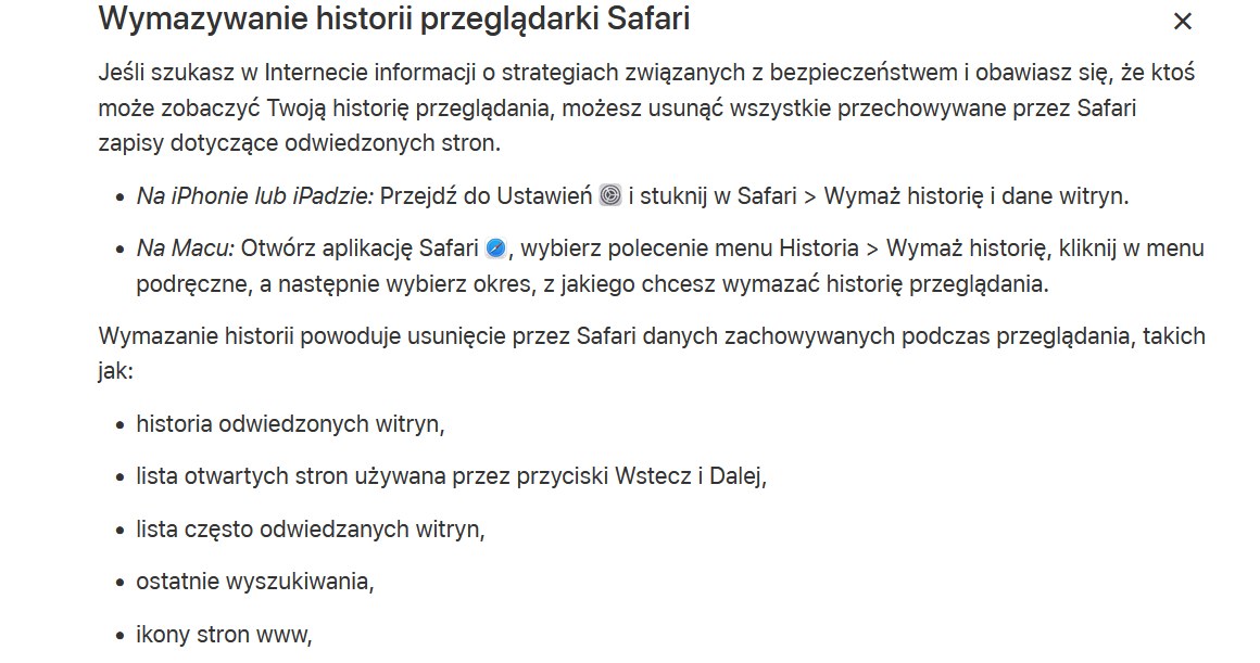 Przeglądarka Safari również pozwala szybko i sprawnie zarządzać historią /Apple /domena publiczna