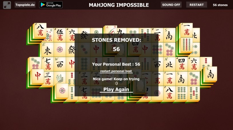 Przegrana gry online za darmo Mahjong Impossible /Click.pl