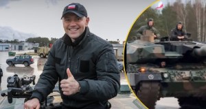 Przejażdżka czołgiem, uściski dłoni. Nawrocki odwiedził żołnierzy na Łotwie