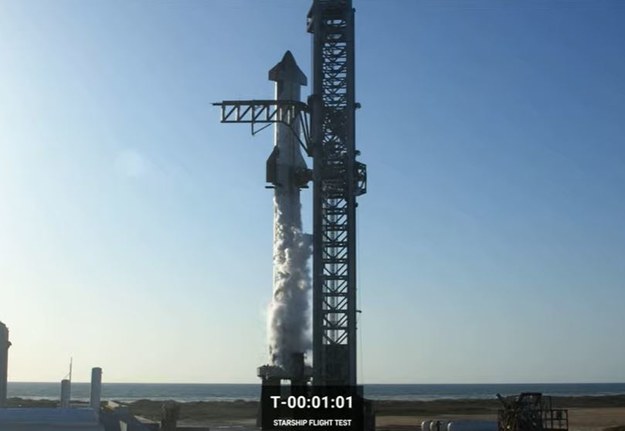 Przełożony start rakiety Starship (fot. YT/SpaceX) /