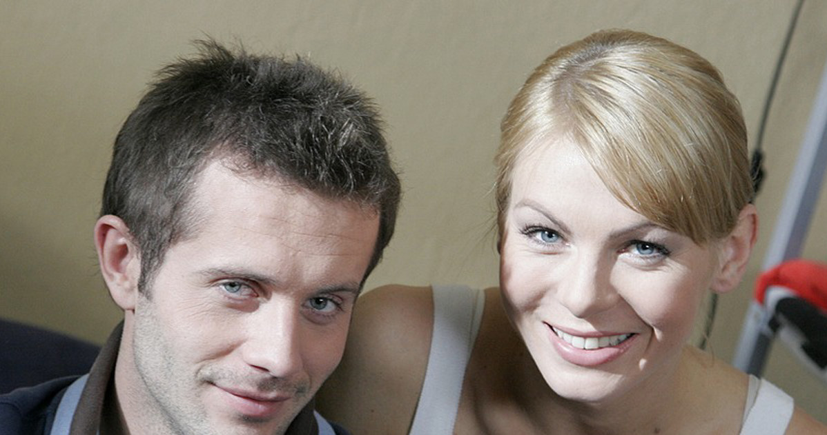Przemysław Cypryański i Karolina Nowakowska na planie serialu "M jak miłość" /Kurkowska /AKPA