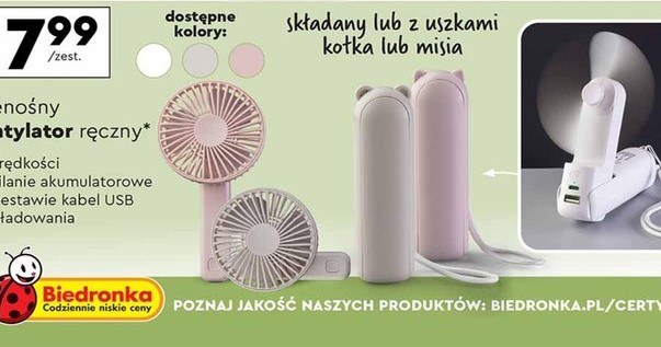 Przenośny wentylator ręczny w ofercie Biedronki! /Biedronka /INTERIA.PL