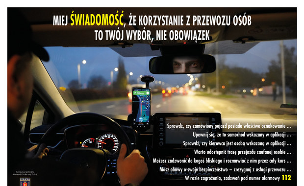 ​Przestępstwa seksualne w przewozach na aplikację. Policyjna akcja "Świadomość"