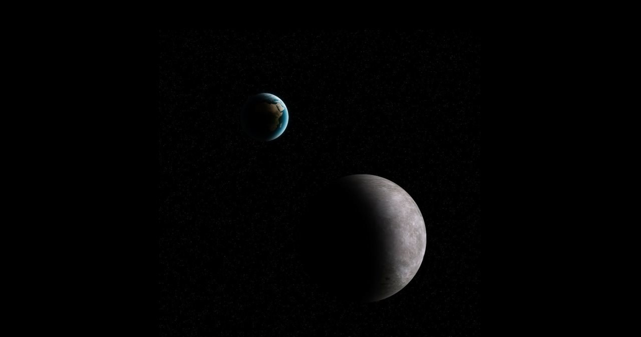 Przestrzeń pomiędzy Ziemią a Księżycem często naruszają małe planetoidy. /Kosmonauta