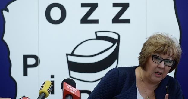 Przewodnicząca OZZPiP Lucyna Dargiewicz, fot. Bartłomiej Zborowski /PAP