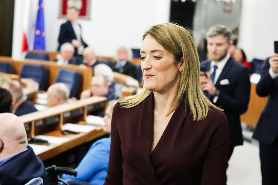 Przewodnicząca Parlamentu Europejskiego Roberta Metsola /Tomasz Gzell /PAP