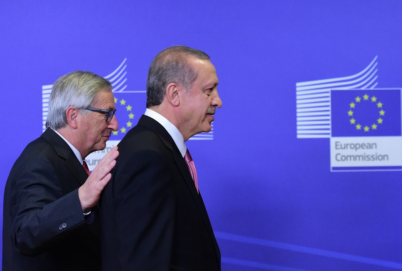 Przewodniczący KE Jean-Claude Juncker i prezydent Turcji Recep Tayyip Erdogan /AFP