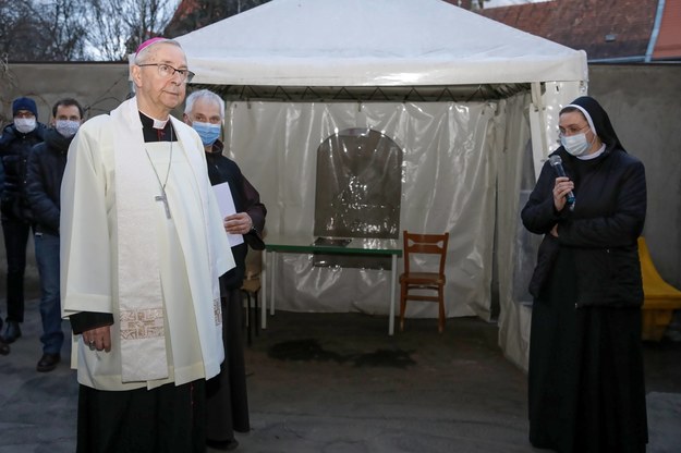 Przewodniczący Konferencji Episkopatu Polski abp Stanisław Gądecki podczas otwarcia „Rozmównicy św. Józefa” /Marek Zakrzewski /PAP