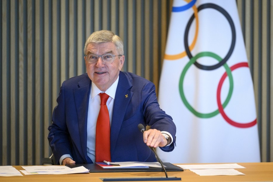 Przewodniczący MKOl Thomas Bach /LAURENT GILLIERON /PAP/EPA