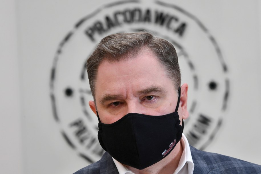 Przewodniczący NSZZ Solidarność Piotr Duda podczas konferencji prasowej w siedzibie Komisji Krajowej w Gdańsku / 	Adam Warżawa    /PAP