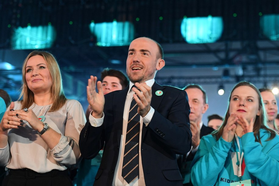 Przewodniczący PO Borys Budka podczas konwencji wyborczej Małgorzaty Kidawy-Błońskiej /Piotr Nowak /PAP