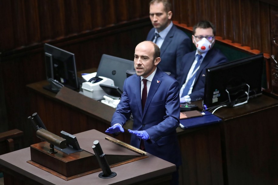 Przewodniczący PO Borys Budka / 	Leszek Szymański    /PAP