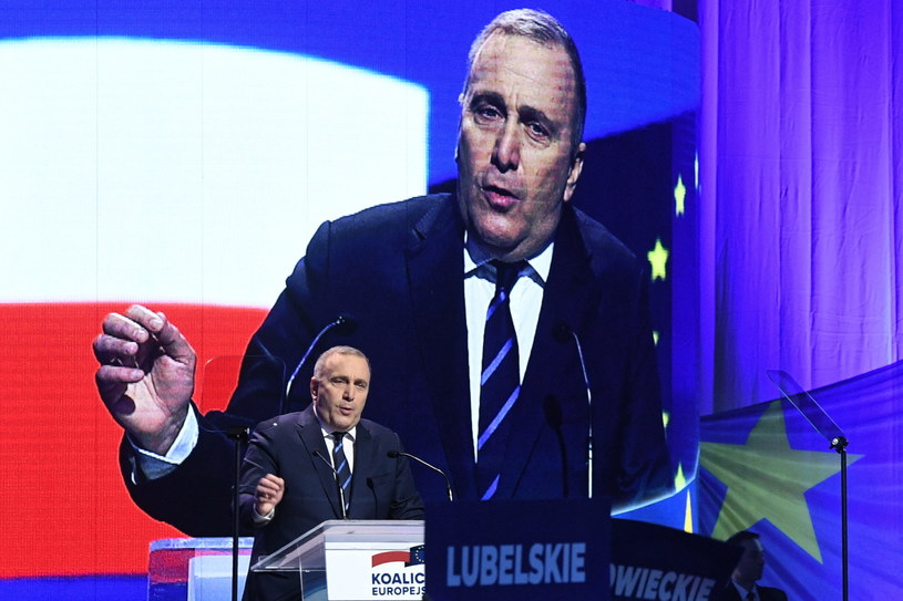 Przewodniczący PO Grzegorz Schetyna przemawia podczas konwencji Koalicji Europejskiej (fot. Radek Pietruszka) /PAP
