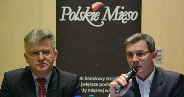 Przewodniczący rady Związku Polskie Mięso Jerzy Rey (L) i prezes ZPM Witold Choiński  (P) /PAP