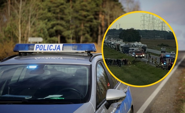 Przewrócona cysterna na A4. Wyciekło z niej paliwo
