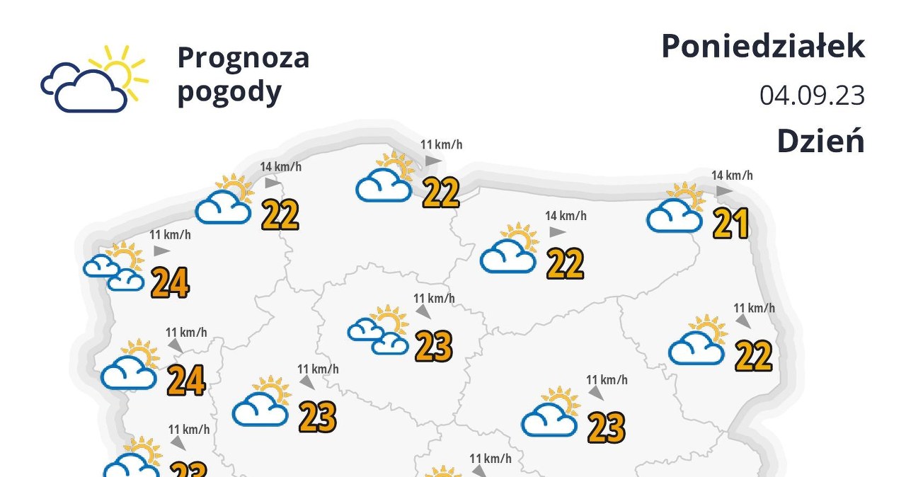 Przez cały dzień będzie pogodnie i słonecznie. Najcieplej będzie na zachodzie kraju /IMGW /