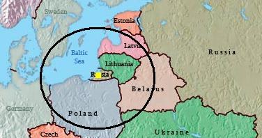 Przybliżona mapa zasięgu rakiet Iskander z Obwodu Kaliningradzkiego /wikipedia.pl /domena publiczna